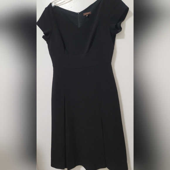 Adolfo Dominguez Womens Black Crepe Classic LBD A-line Dress Classic Slits US 8 - Picture 6 of 15